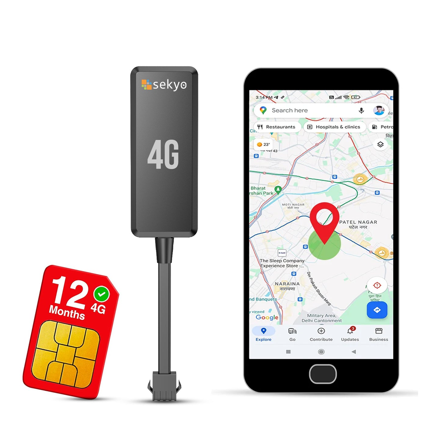 Car GPS Tracker | Real Time Tracking | Electronic Geo Fence | For Car, Bike, Scooty |  30 Days Battery Backup