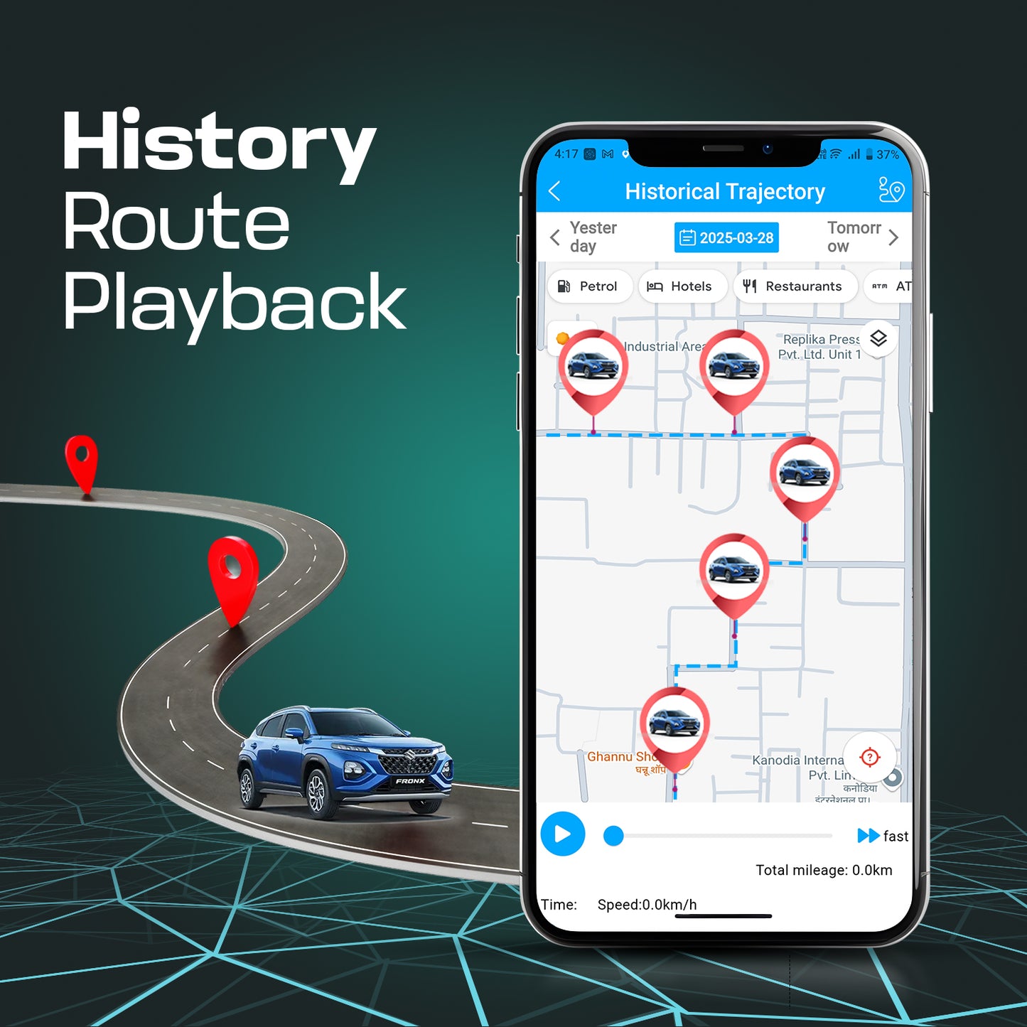 Car GPS Tracker | Real Time Tracking | Electronic Geo Fence | For Car, Bike, Scooty |  30 Days Battery Backup