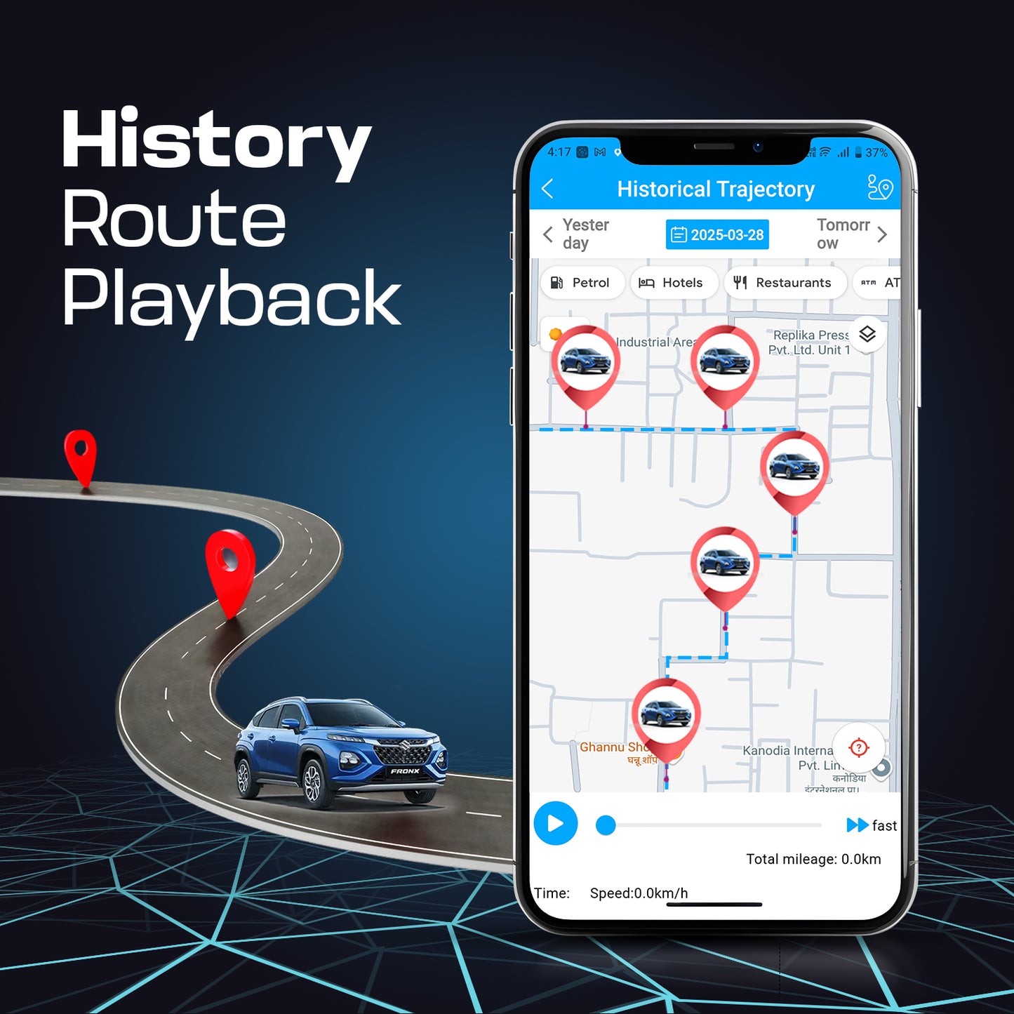 Car GPS Tracker | Real Time Tracking | Electronic Geo Fence | For Car, Bike, Scooty |  30 Days Battery Backup