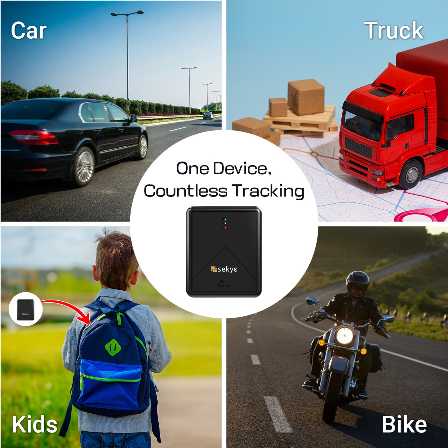 Car GPS Tracker | Real Time Tracking | Electronic Geo Fence | For Car, Bike, Scooty |  30 Days Battery Backup